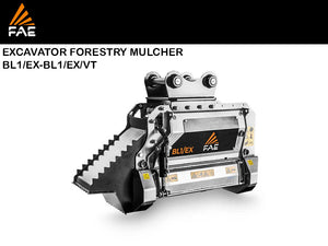 FAE BL1/EX-BL1/EX/VT forestry mulcher  with bite limiter for mini-excavators, 8000 - 15000 lbs.
