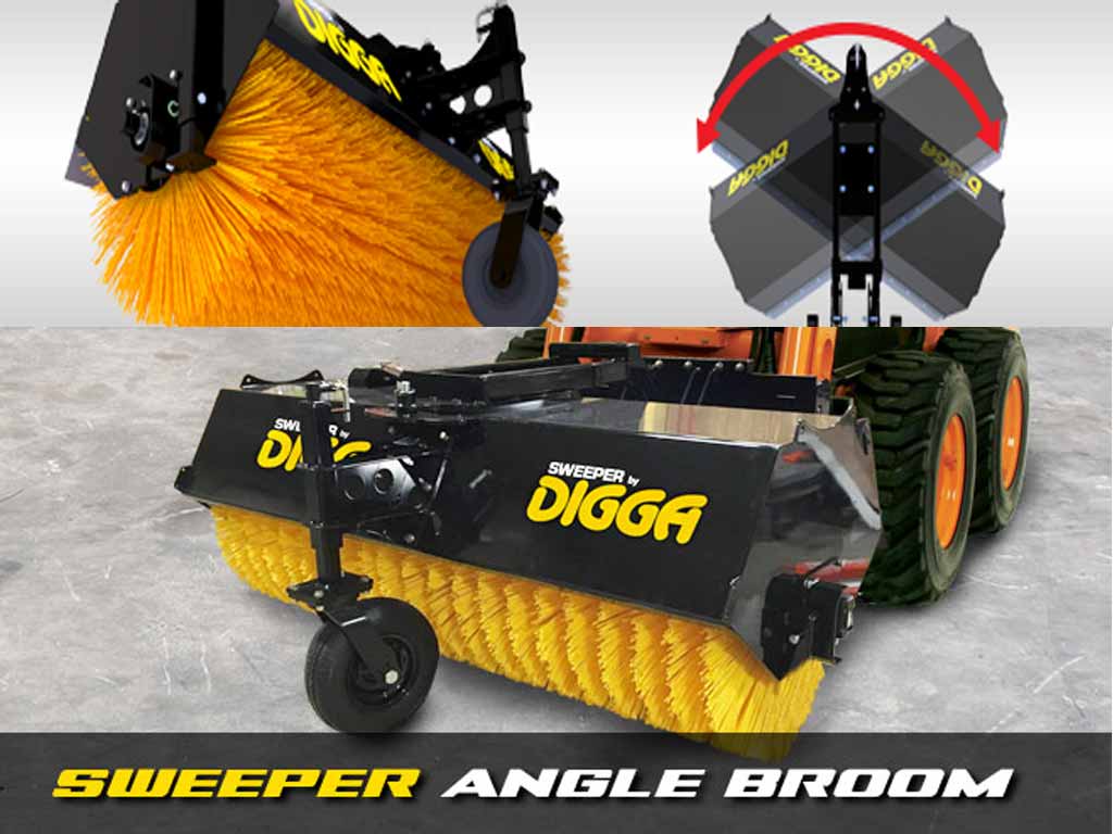 DIGGA MANUAL PIVOT ANGLE BROOM FOR SKID STEERS