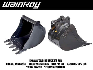 WAIN ROY Severe Duty Dirt Buckets for Tractor Loader Backhoes up to 16000 lbs.