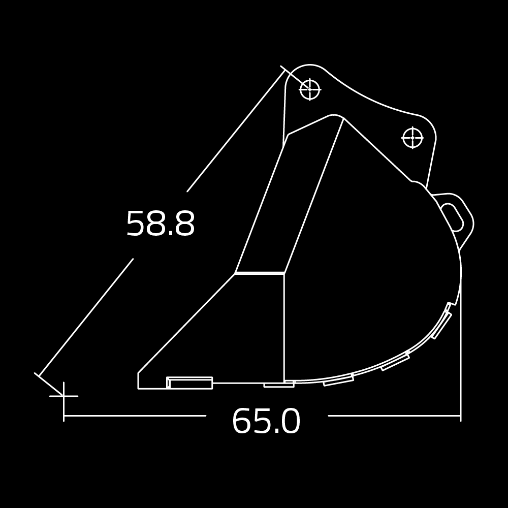 WAIN ROY dirt buckets for excavators 52,000 - 65,000 lbs.