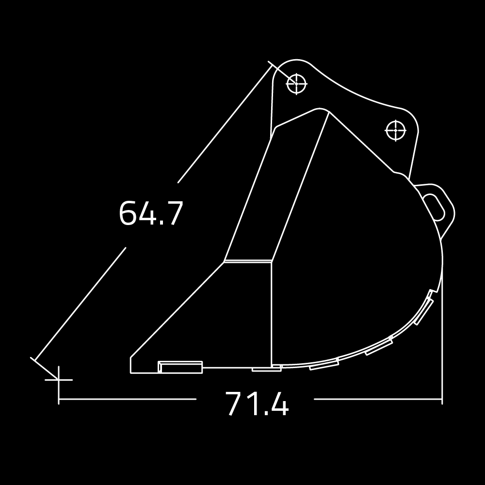 WAIN ROY dirt buckets for excavators 52,000 - 65,000 lbs.