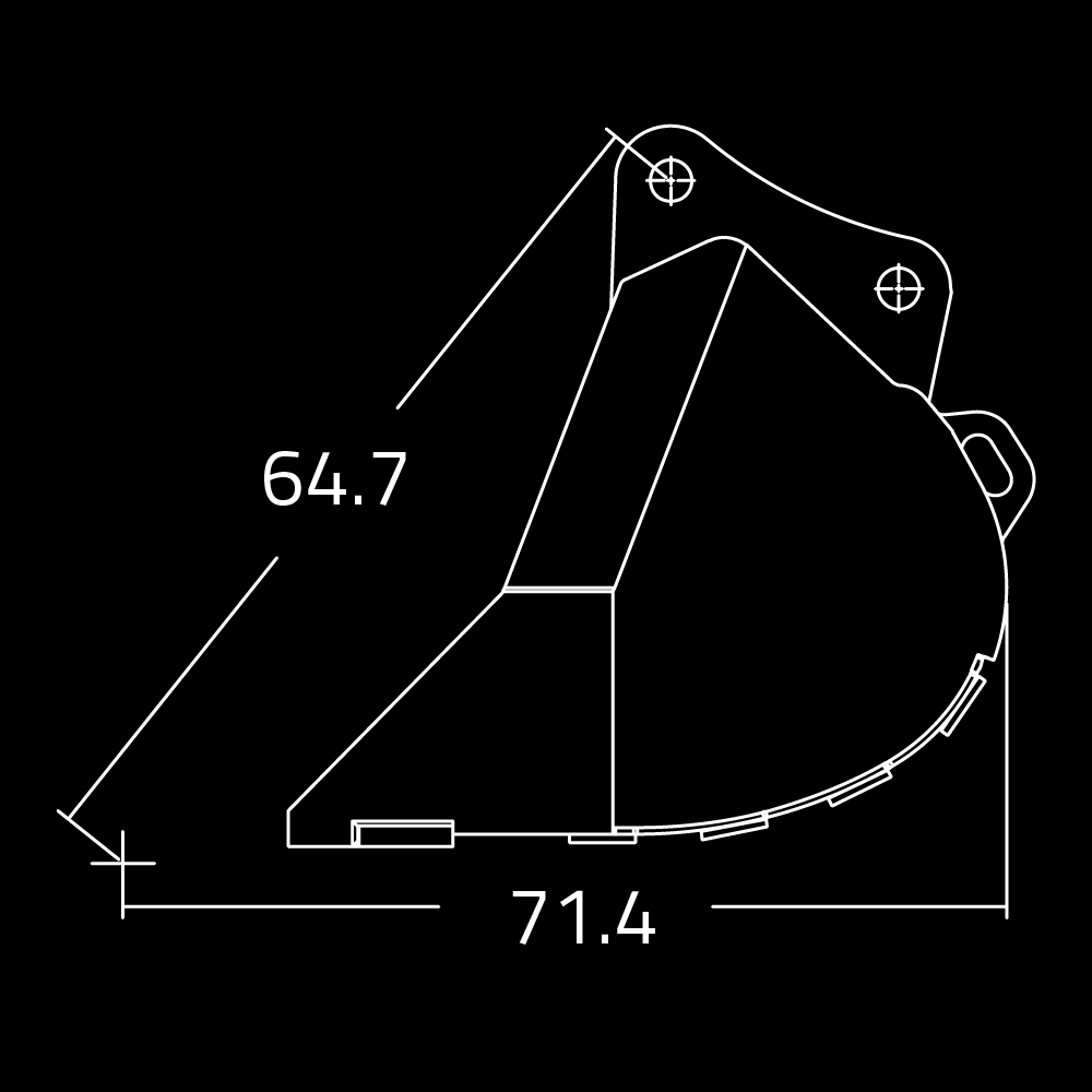WAIN ROY dirt buckets for excavators 65,000 - 95,000 lbs.