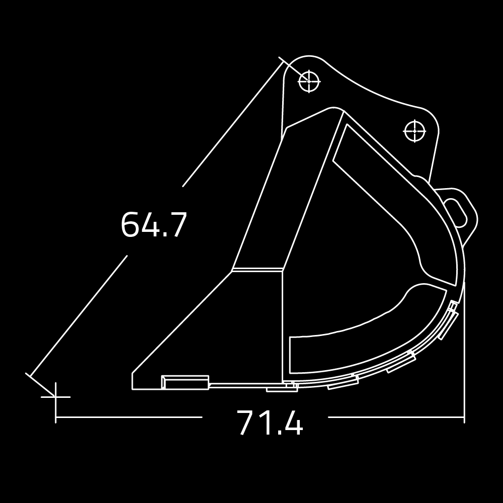 WAIN ROY severe-duty rock buckets for excavators 65,000-95,000 lbs.