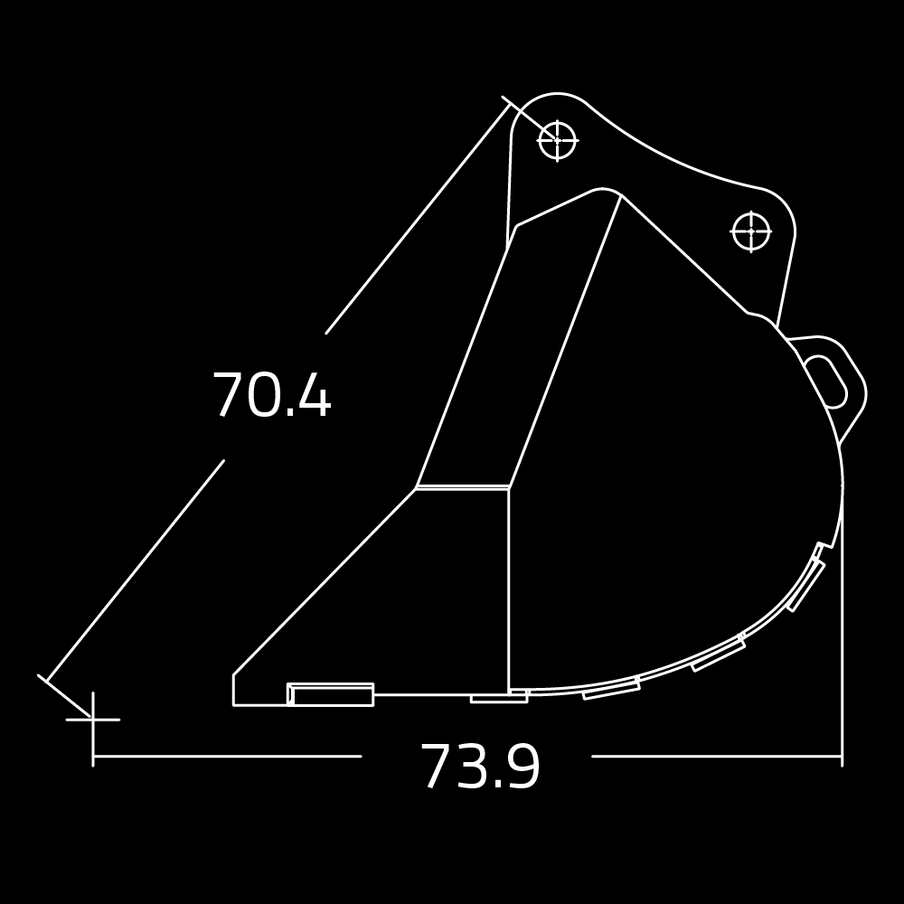 WAIN ROY dirt buckets for excavators 65,000 - 95,000 lbs.