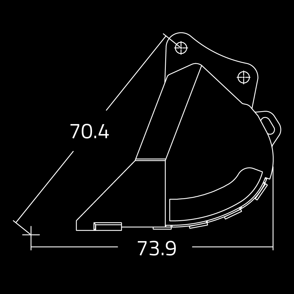 WAIN ROY dirt buckets for excavators 65,000 - 95,000 lbs.