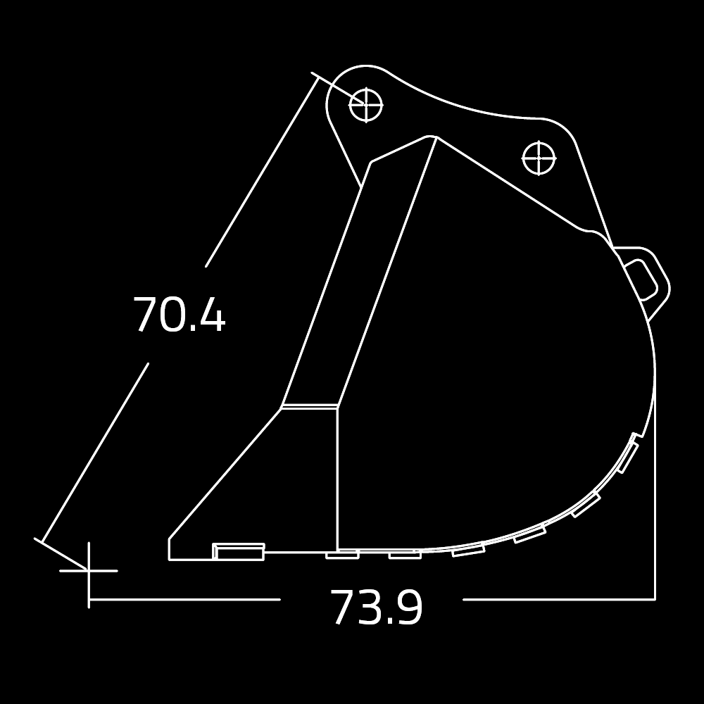 Cucharones de tierra WAIN ROY para excavadoras 95,000 - 110,000 lbs.