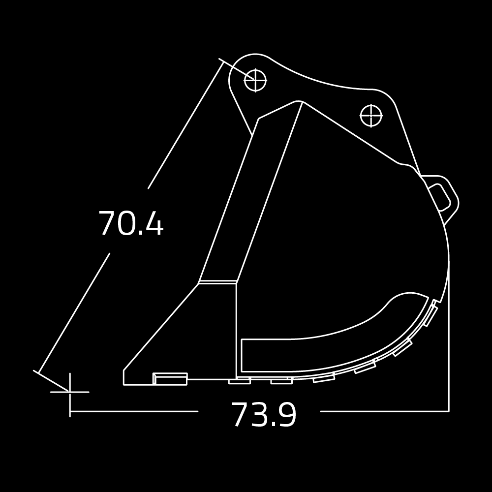 Cucharones de tierra WAIN ROY para excavadoras 95,000 - 110,000 lbs.