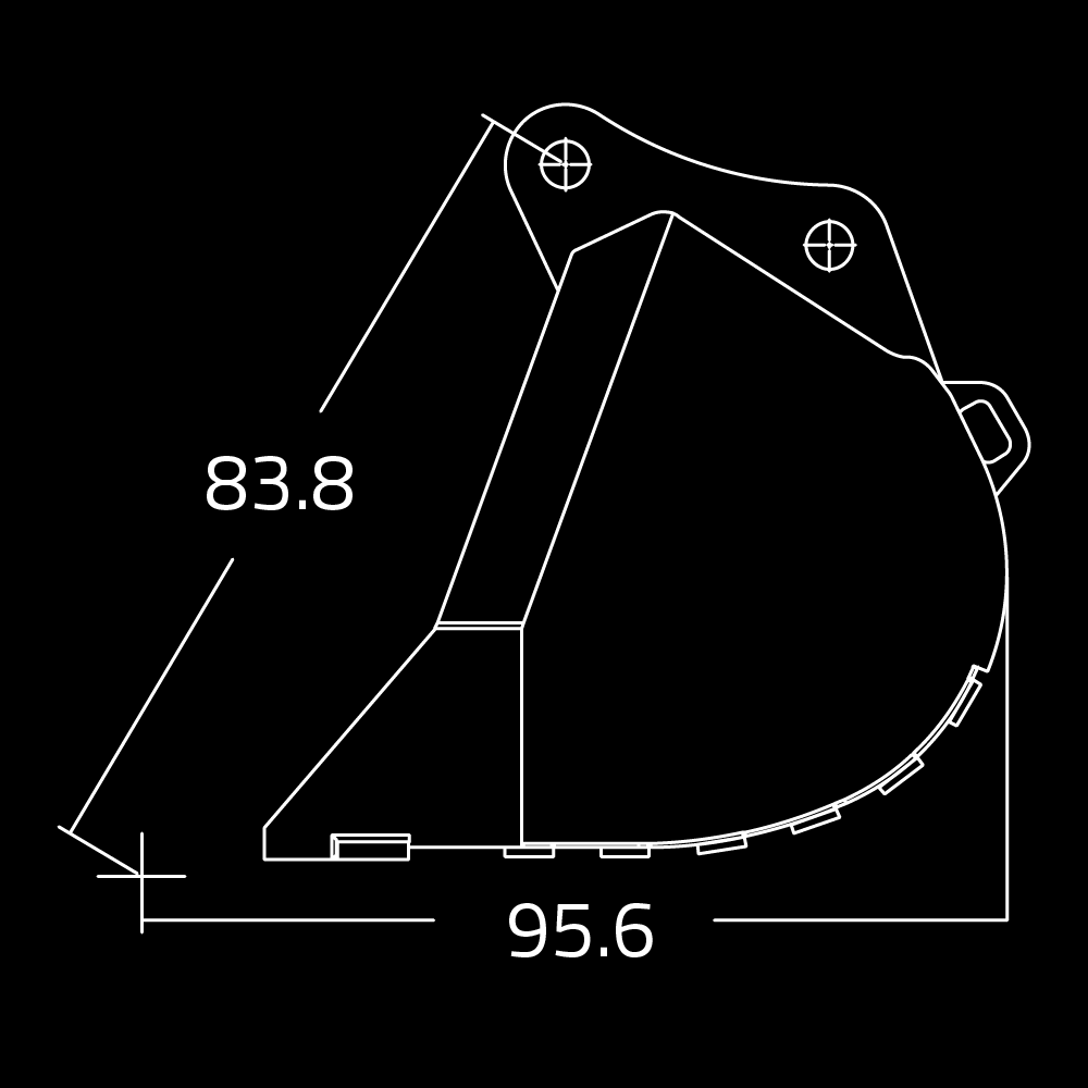 Cucharones de tierra WAIN ROY para excavadoras 95,000 - 110,000 lbs.
