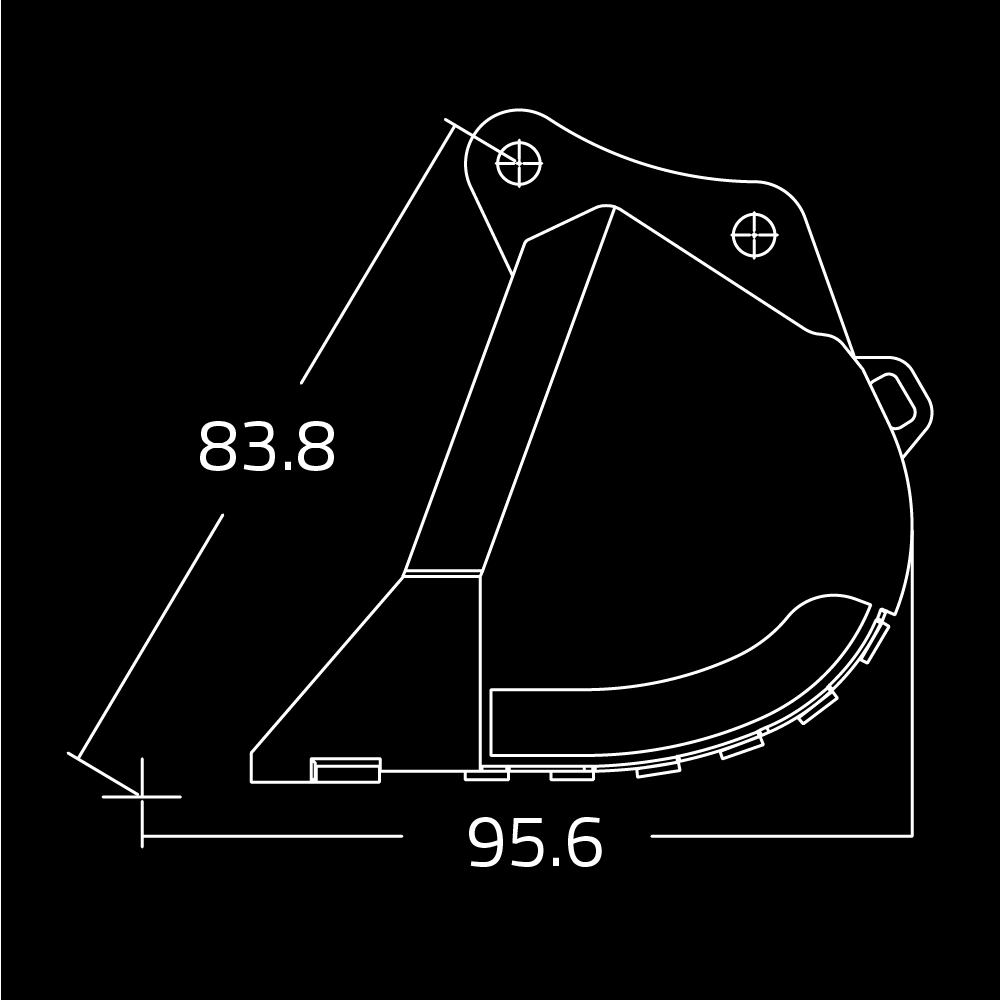 Cucharones de tierra WAIN ROY para excavadoras de 110,000 - 160,000 lbs.