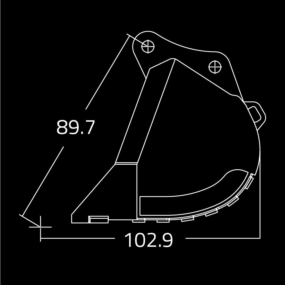 Cucharones de tierra WAIN ROY para excavadoras de 110,000 - 160,000 lbs.