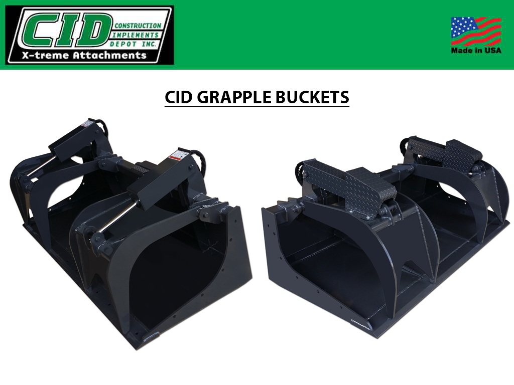 CID Grapple Buckets for Skid Steers