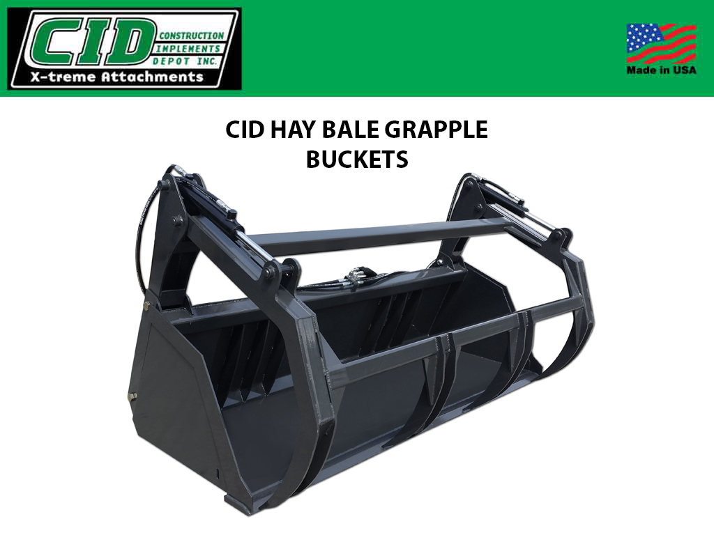 CID Hay Bale Grapple buckets for skid steer loaders - Langefels