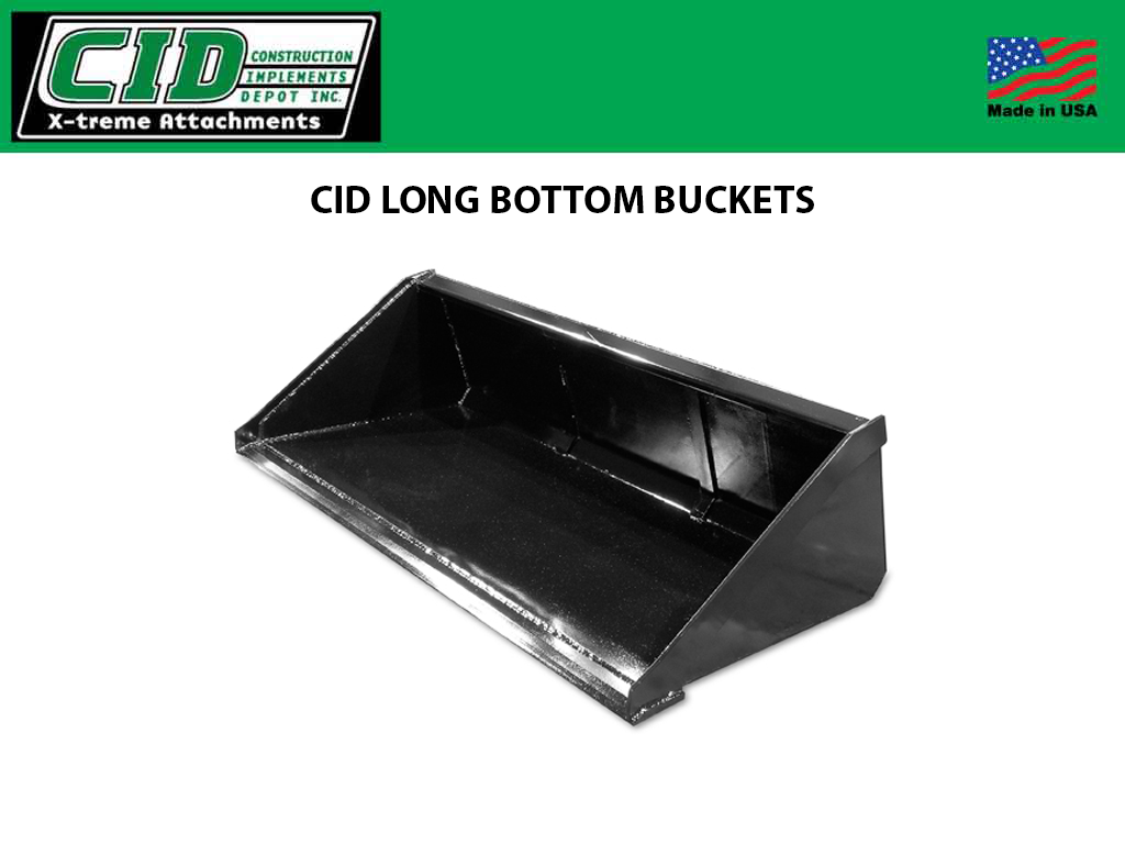 CID Long Bottom Buckets for Skid Steers