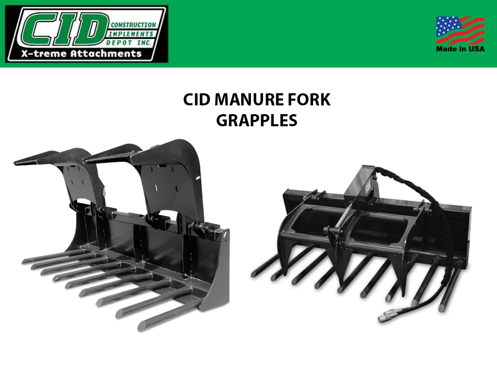 CID Manure fork Grapple for Skid Steers