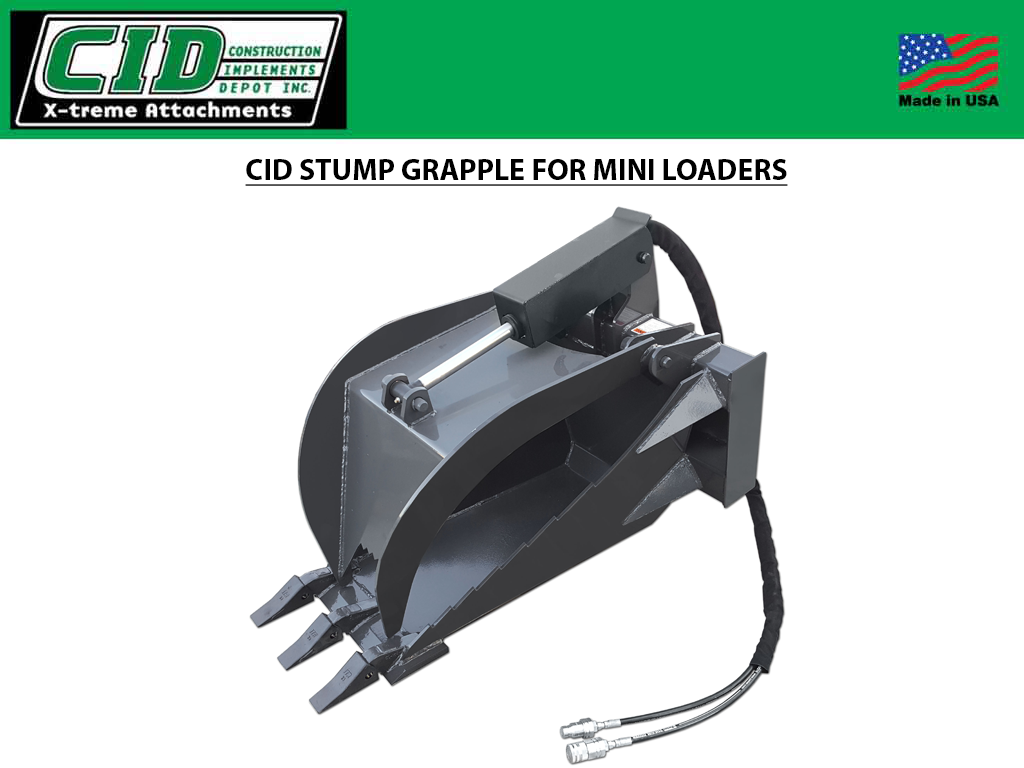 CID Stump Grapple for Mini Loaders - Langefels Equipment Co LLC