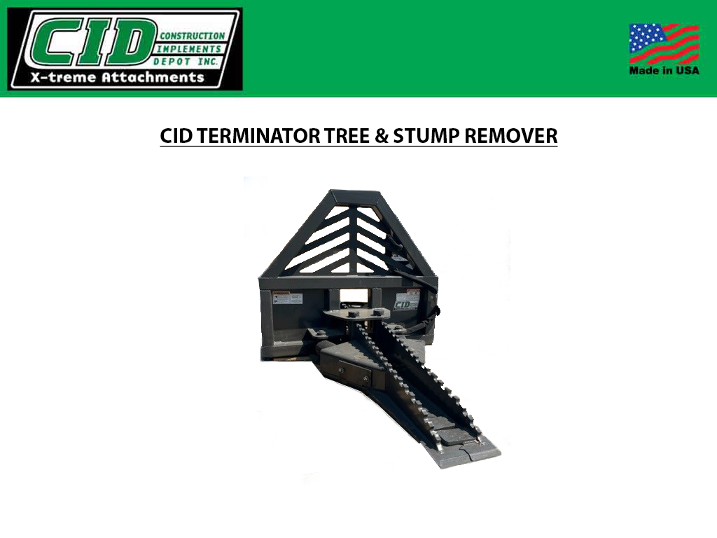 Removedor de tocones y árboles CID Terminator para minicargadores