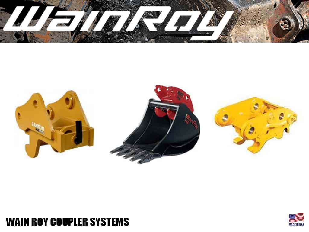Sistemas de acoplador WAIN ROY de 1/4 de yarda para excavadoras y retroexcavadoras de 12 500 a 16 000 lb, incluidos Wain Roy, CF, Gannon y Helac