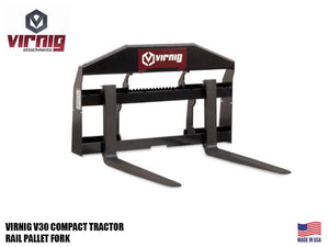VIRNIG V30 CT rail pallet fork for compact tractors