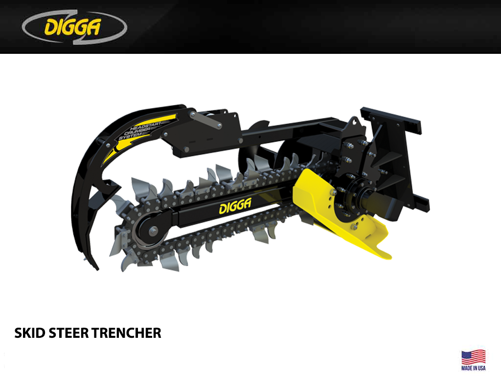 DIGGA bigfoot trencher for Skid Steers (13-25 gpm)