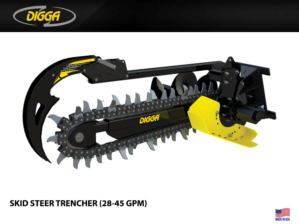 DIGGA Bigfoot XD Trenchers for skid steers (28-45 gpm)