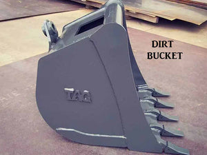 TAG quick coupler Dirt Buckets with 2.50" T-pin for 20,000 - 24,000 lbs. excavators (HD2 style)