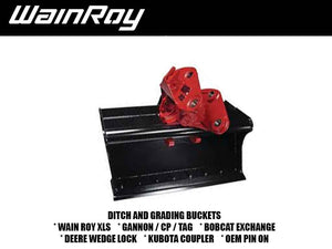 WAIN ROY ditch buckets for excavators 12,500 to 20,000 lbs.