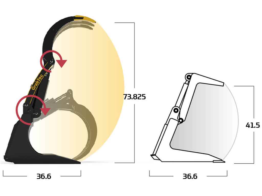 Garra de demolición GrabTech GDX para minicargadora