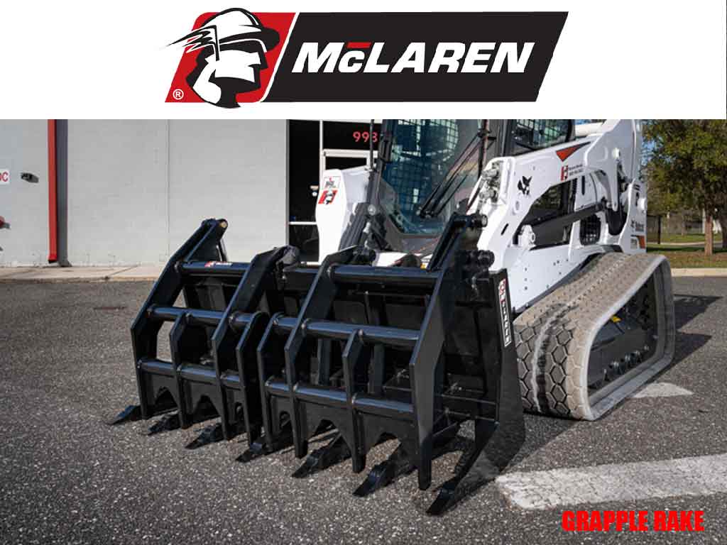 Rastrillo de pinza MCLAREN para minicargadora