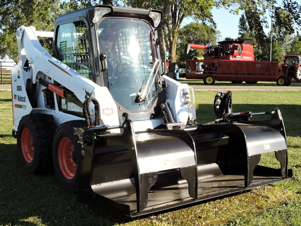 BERLON Extended Lip Heavy Duty Grapple Bucket skid steers