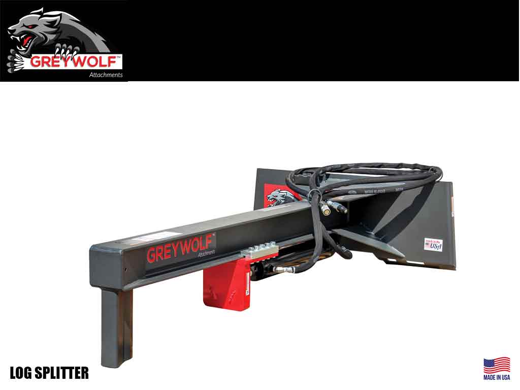 GREYWOLF 24 ton, inverted log splitter with skid mount - Langefels Equipment Co LLC
