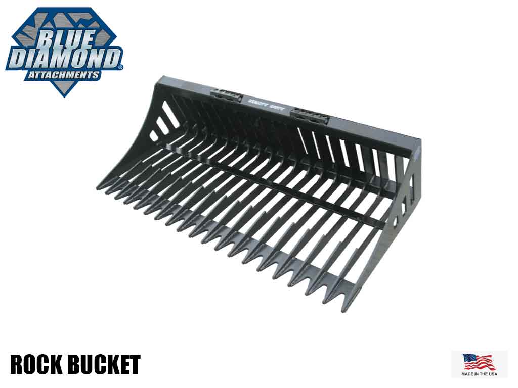 BLUE DIAMOND rock bucket for skid steer loader