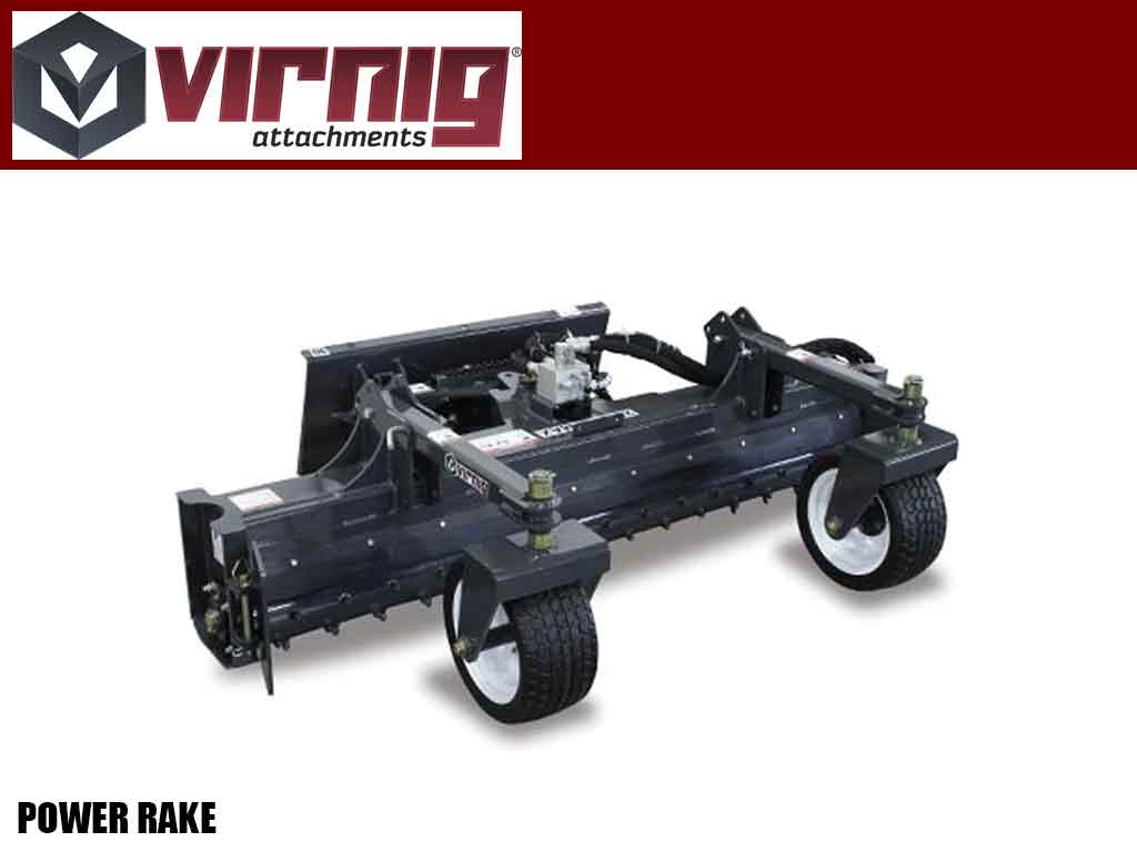 Virnig Power Rake for skid steer loaders