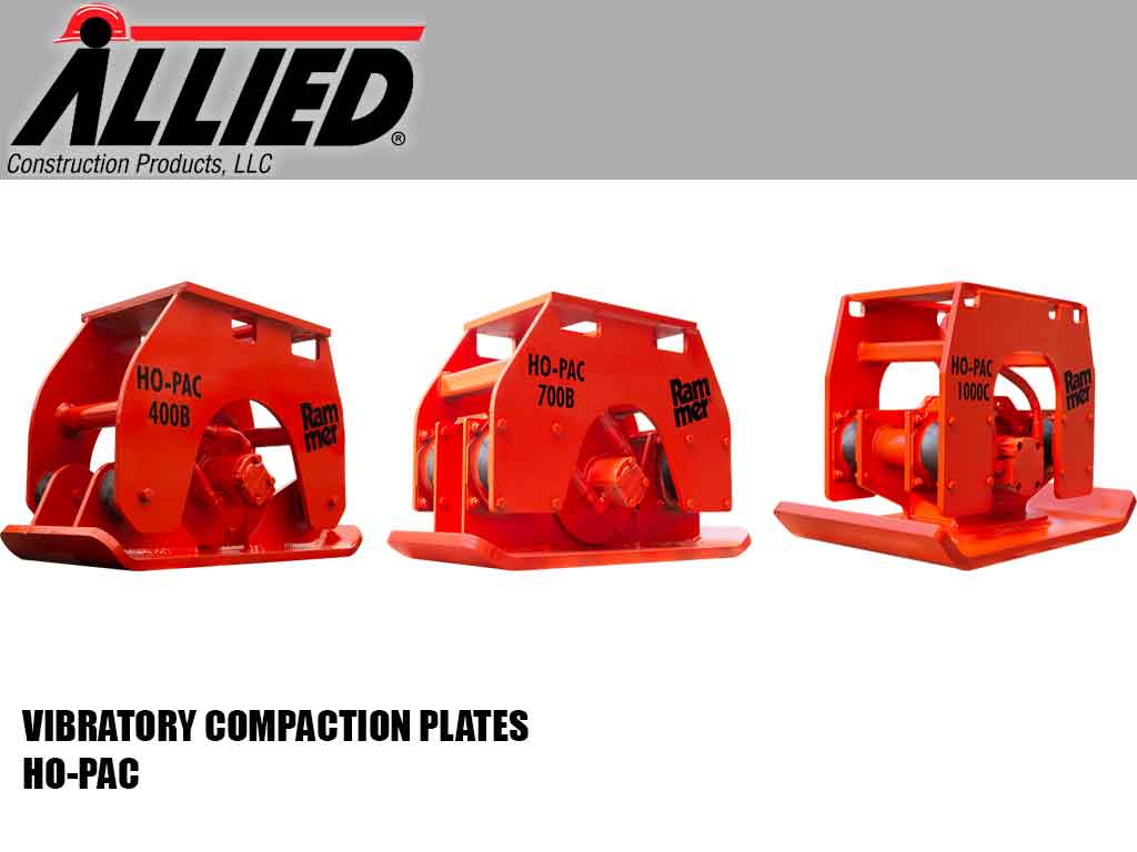 ALLIED vibratory compactors for mini excavators (3000-30000 lbs machines)