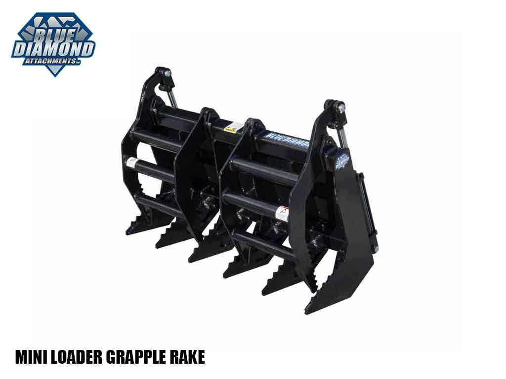 BLUE DIAMOND grapple rake for mini loader