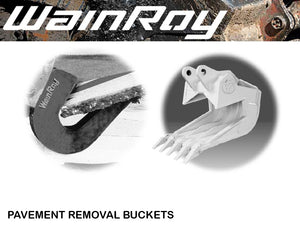 WAIN ROY Pavement Slab Removal buckets for 1/2 yard Tractor Loader Backhoes over 16,000 lbs.