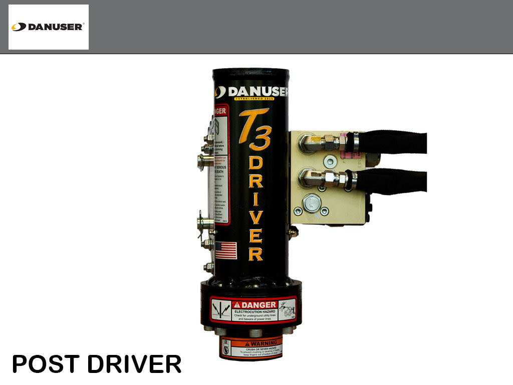 DANUSER T3 Post Driver for skid steer