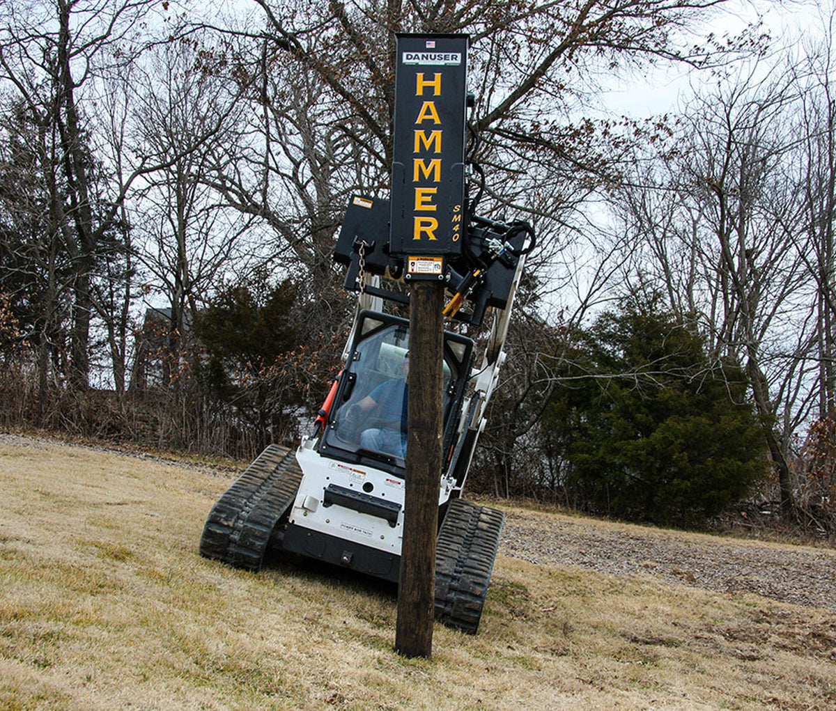 DANUSER Hammer Post Driver for skid steer
