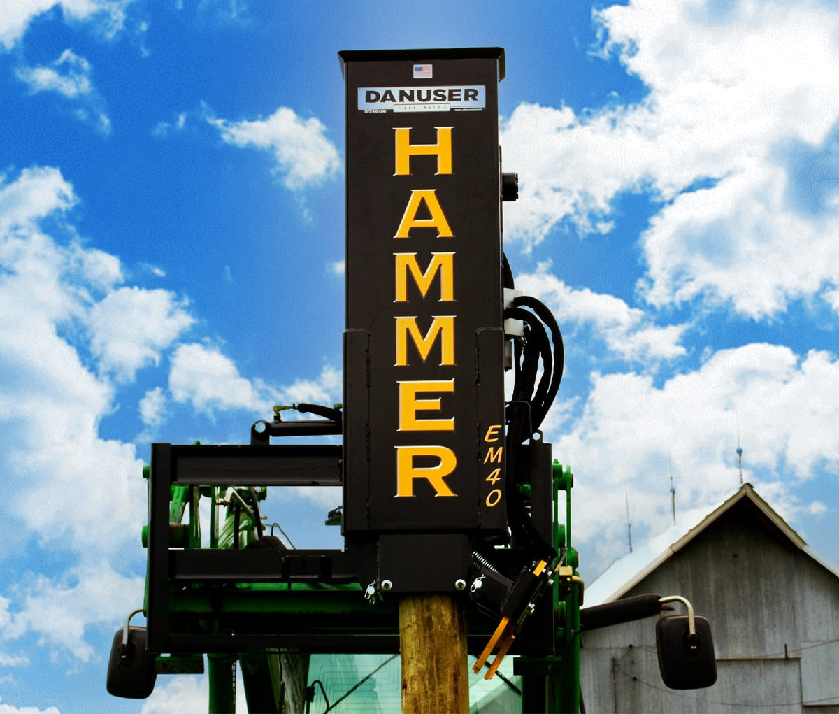 DANUSER Hammer Post Driver for skid steer