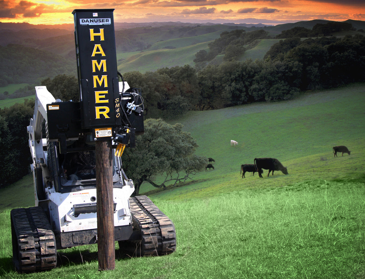 DANUSER Hammer Post Driver for skid steer