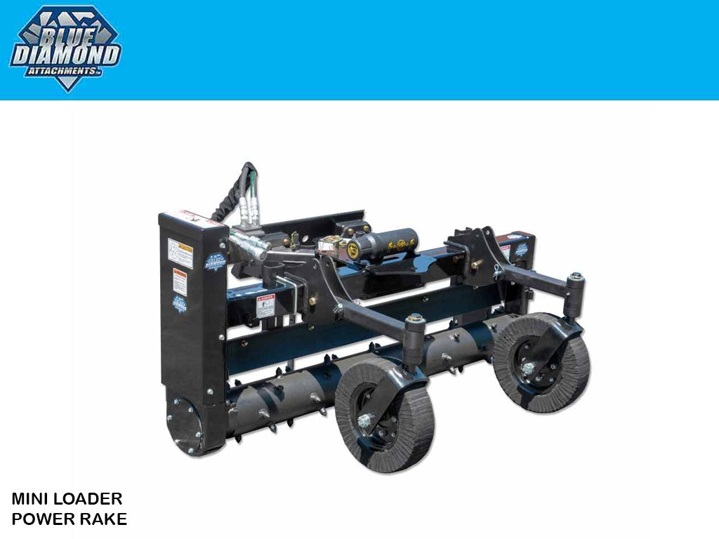 Mini Blue Rake Mini Loader Power Rakes | Seedbed & Debris Prep Equipment | LEC Tagged ...