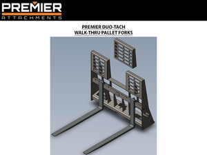 PREMIER Walk-Thru Pallet Forks for skid steers & mini loaders (Duo-Tach)