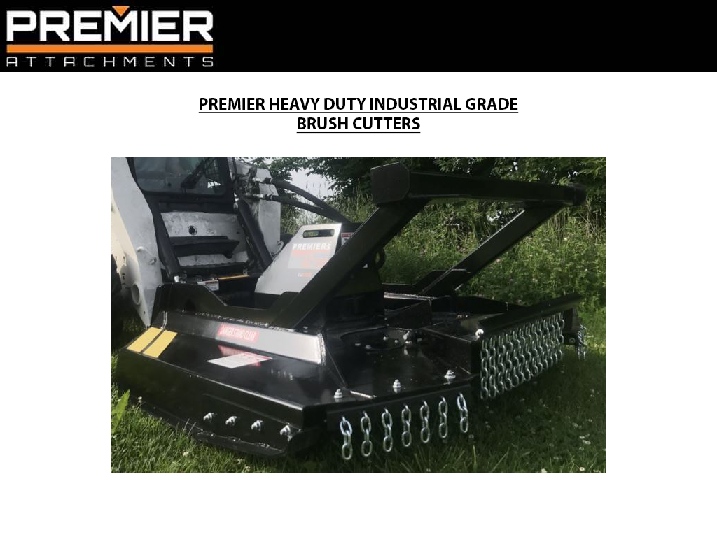 PREMIER Heavy Duty Industrial Grade Open front carbide bottom Brush Cutter with piston pump for Skid Steers