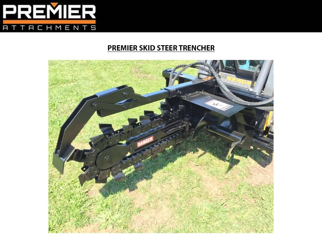 PREMIER duo tach trencher for Skid steers and mini loaders