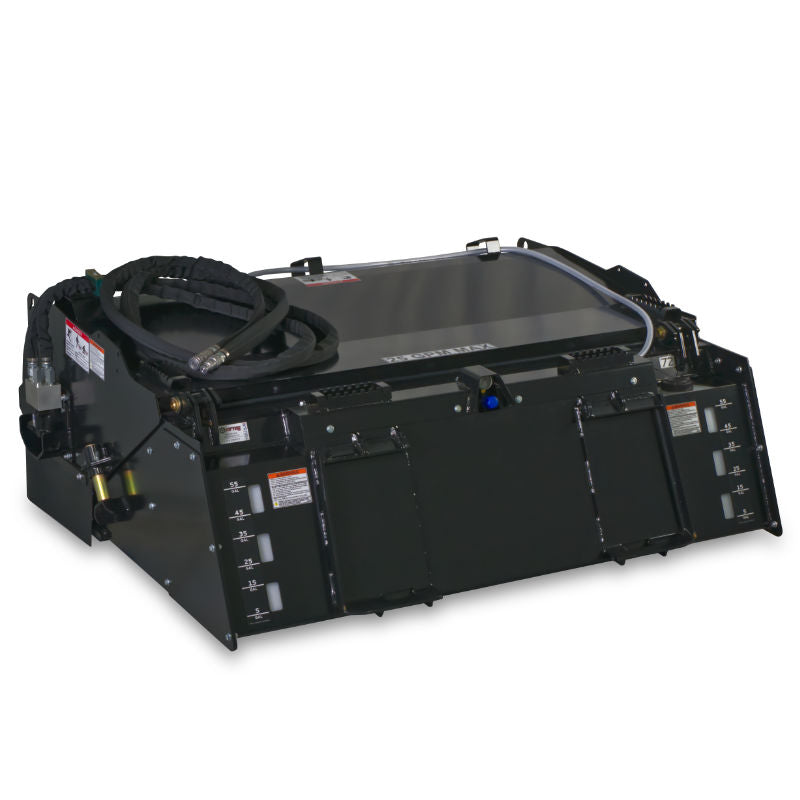 Escoba recogedora VIRNIG con depósito de agua interior para minicargadora