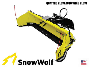 SnowWolf QuattroPlow auto wing plow for skid steers