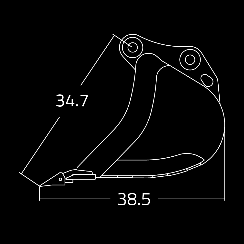 WAIN ROY Severe duty rock buckets for excavators 12500-20000 lbs.