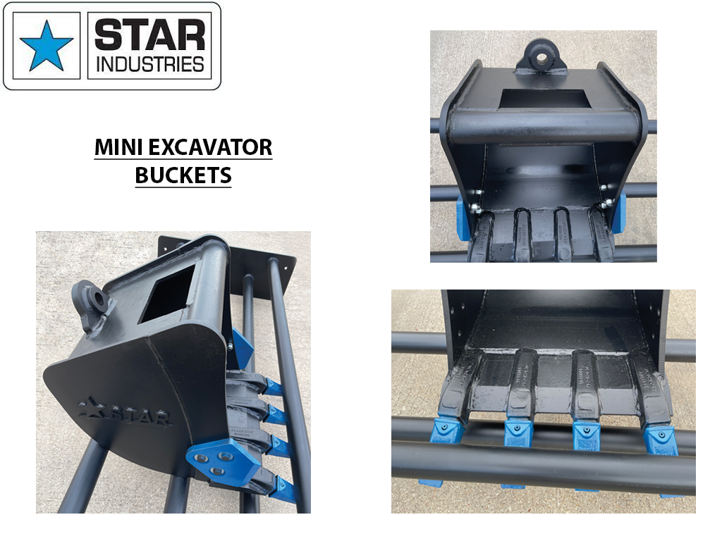 Stackable Mini X Bucket Rack STAR mini Excavator bucket