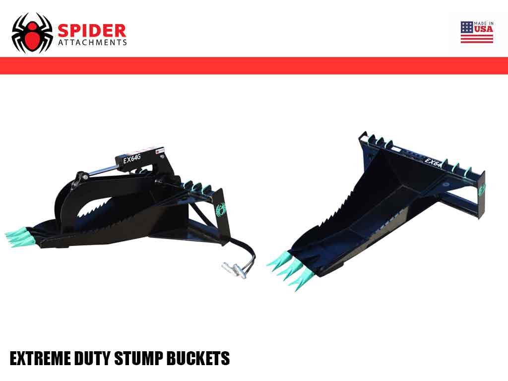 SPIDER extreme duty stump buckets
