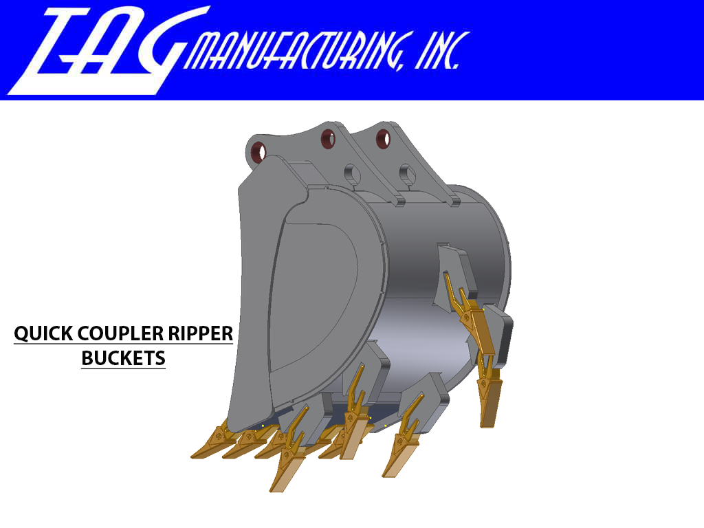 TAG quick coupler Ripper Buckets with 1.75" T-pin for 12,000 - 16,000 lbs. excavators