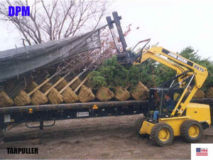 DPM tarp puller for skid steer loader